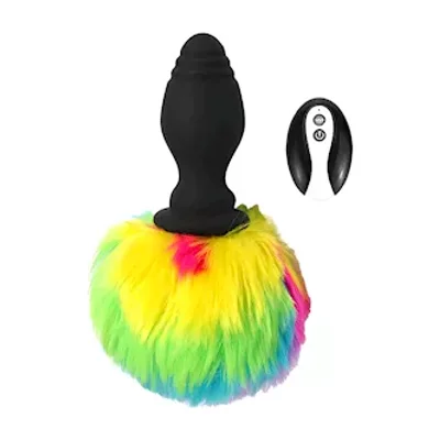 bunny tail vibrating butt plug