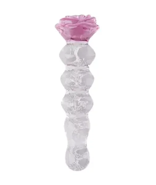 Glow In The Dark Fountain Rose Glass Massager — image 2 of 2
