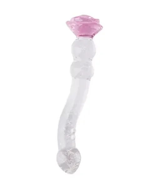 Glow In The Dark G-spot Rose Glass Massager — image 2 of 2