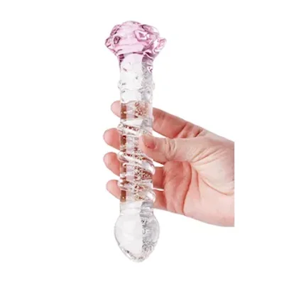 glow in the dark dote on me rose glass massager