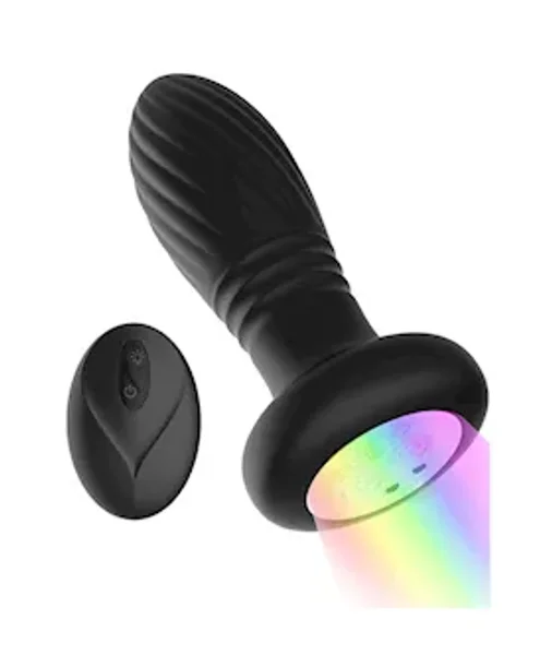 Raunchy Rainbow Remote Controlled Thrusting Butt Plug — image 2 of 5