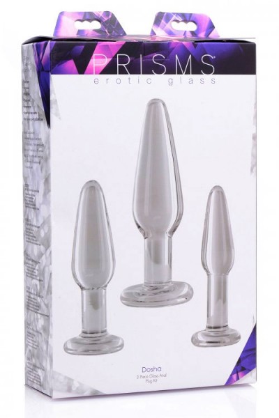 Prisms Erotic Glass Anal Trainer Kit (3 Pce)