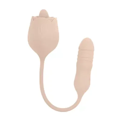 blooming rose licking vibrator with thrusting love egg