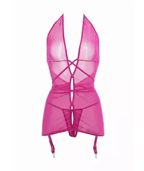 Allure Savannah Sheer Mesh Garter Dress & Open Thong — image 7 of 8