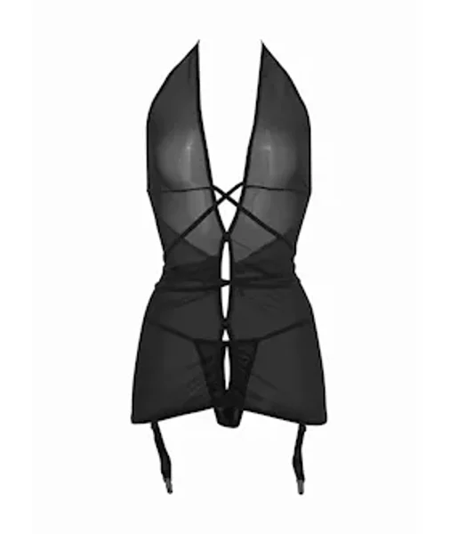 Allure Savannah Sheer Mesh Garter Dress & Open Thong — image 3 of 8