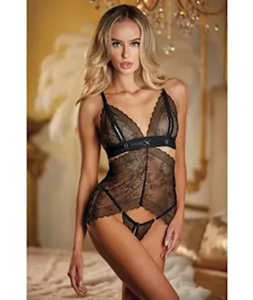 Allure Lace Peek A Boo Chemise & Ouverte G-string — image 3 of 5