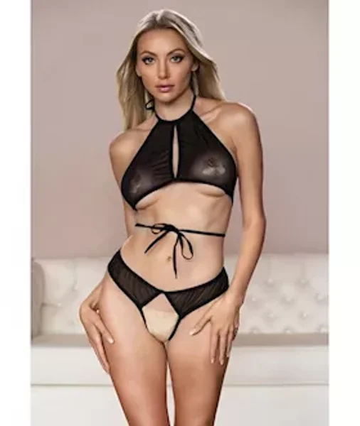 Allure Marley Mesh Peek A Boo Top & Open Panty — image 6 of 10