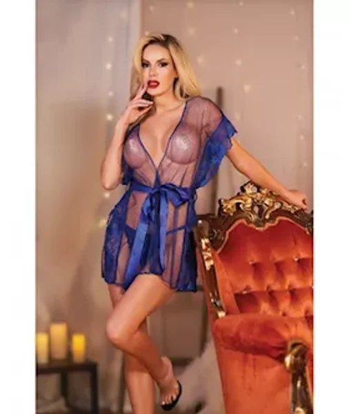 Allure Leah Lace & Mesh Open Side Cover Up — image 2 of 2