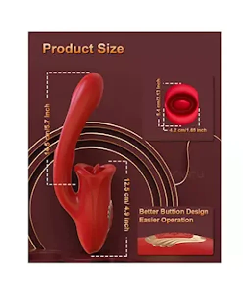 Dual Stimulation Vibrator With Licking Tongue And Internal Arm — image 7 of 7