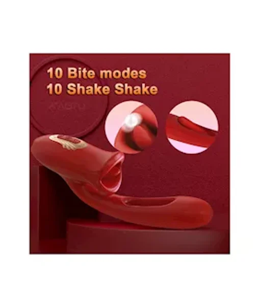 Dual Stimulation Vibrator With Licking Tongue And Internal Arm — image 6 of 7
