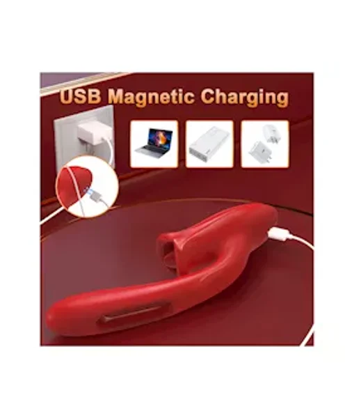 Dual Stimulation Vibrator With Licking Tongue And Internal Arm — image 5 of 7