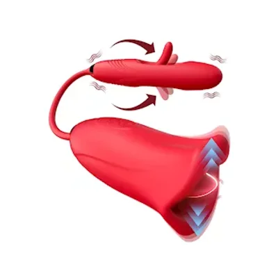 luscious lips licking vibrator with flapper egg