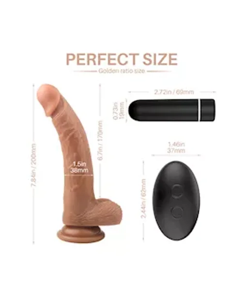 Stud Remote Controlled Vibrating Dildo With Balls — image 3 of 3