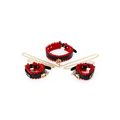 lace collar and cuff set with chain attachment