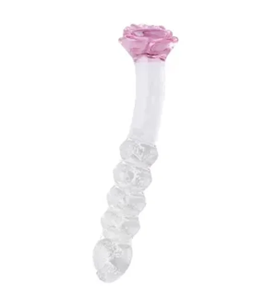 Glow In The Dark Dig Deep Rose Glass Massager — image 2 of 2