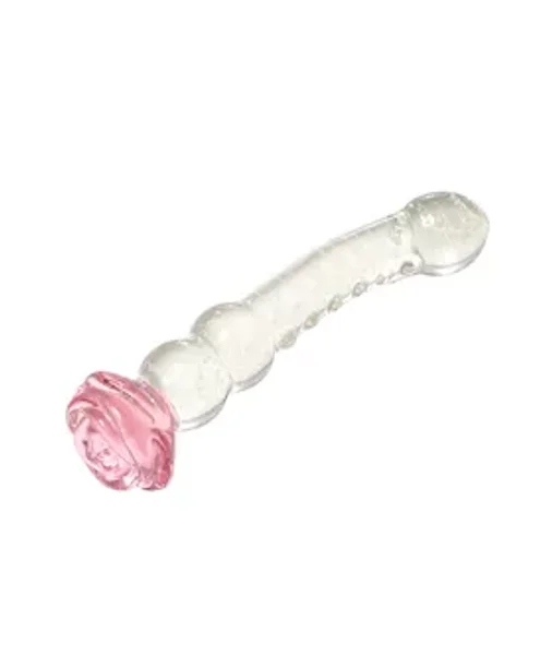 Glow In The Dark Spined Rose Glass Dildo — image 5 of 7