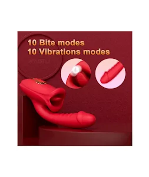 Dual Stimulation Vibrator With Licking Tongue And Realistic Dildo — image 5 of 7