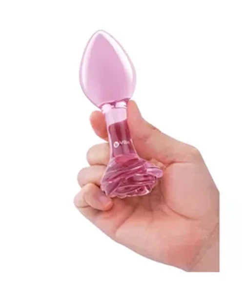 B Vibe Pink Roses Glass Butt Plug Training Set — image 4 of 5