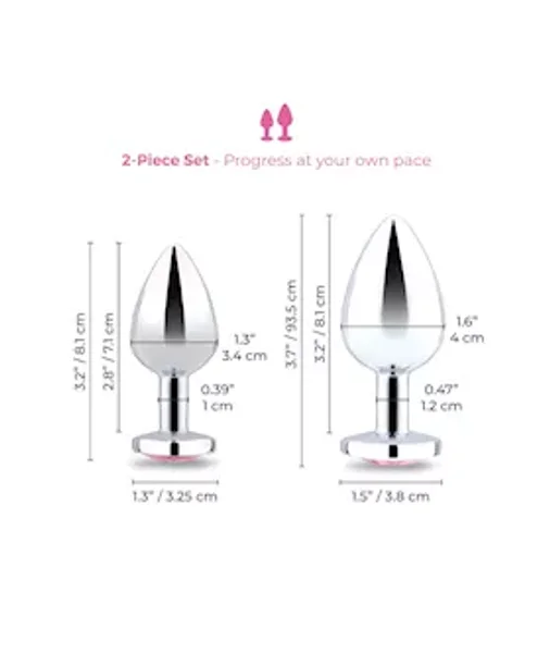 B Vibe Jewel Heart Metal Butt Plug Training Set — image 5 of 5