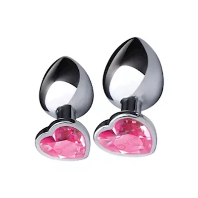 b vibe jewel heart metal butt plug training set
