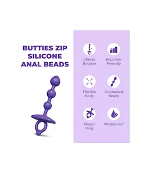 B Vibe Butties Zip Silicone Anal Beads — image 2 of 4