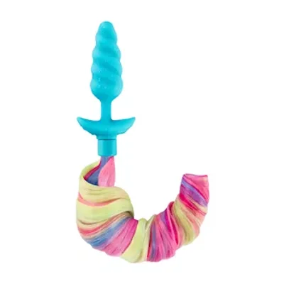 b vibe unicorn tail vibrating butt plug