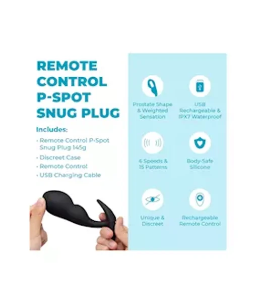 B Vibe Remote Control P-spot Snug Plug — image 3 of 10