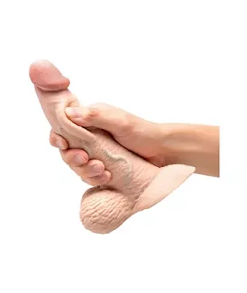 B-vibe Slipskin Realistic Curved Dildo With Balls — image 8 of 8