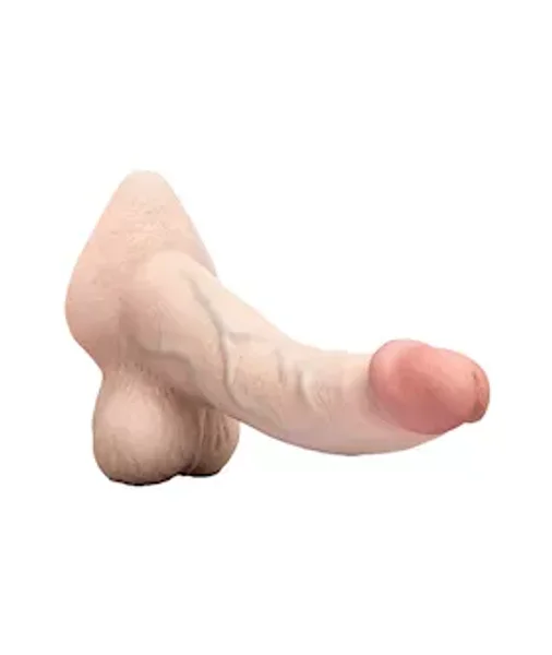 B-vibe Slipskin Realistic Curved Dildo With Balls — image 3 of 8