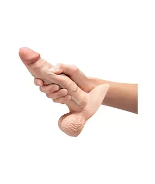 B-vibe Slipskin Realistic Girthy Dildo With Balls — image 8 of 12