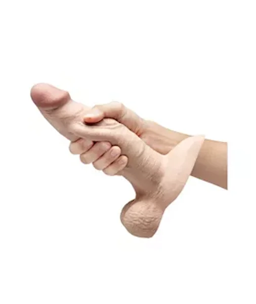 B-vibe Slipskin Realistic Girthy Dildo With Balls — image 4 of 12