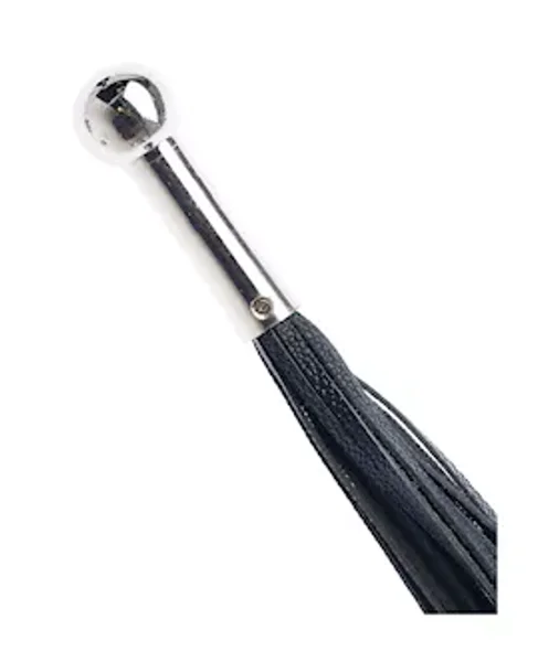Bound X Textured Leather Flogger With Round Metal Handle — image 2 of 3