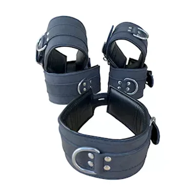 bound x 5 piece soft leather cuff and collar set