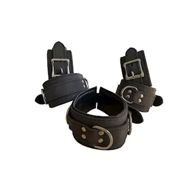 bound x 5 piece nubuck leather cuff and collar set