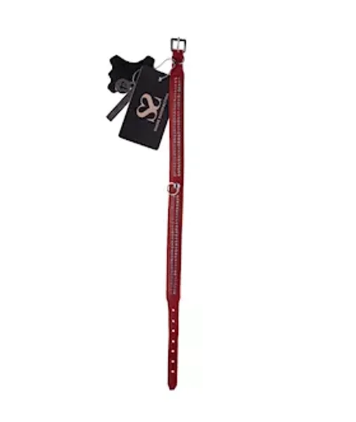 Bound X Red Collar With Silver Rhinestones - Two Rows — image 2 of 2