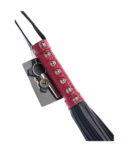 Bound X Leather Flogger With Snake Print Handle — image 2 of 3