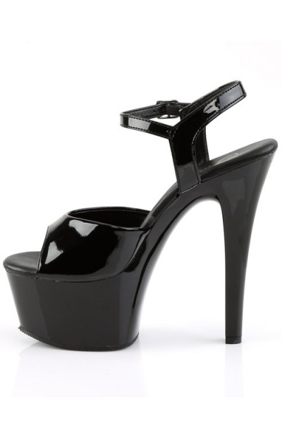 Pleaser Aspire 6" Black Vegan Platforrm Sandal