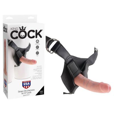 King Cock Strap On Harness With 6 Dong