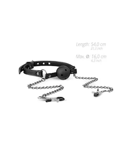 Easytoys Open Ball Gag With Nipple Clamps — image 8 of 8