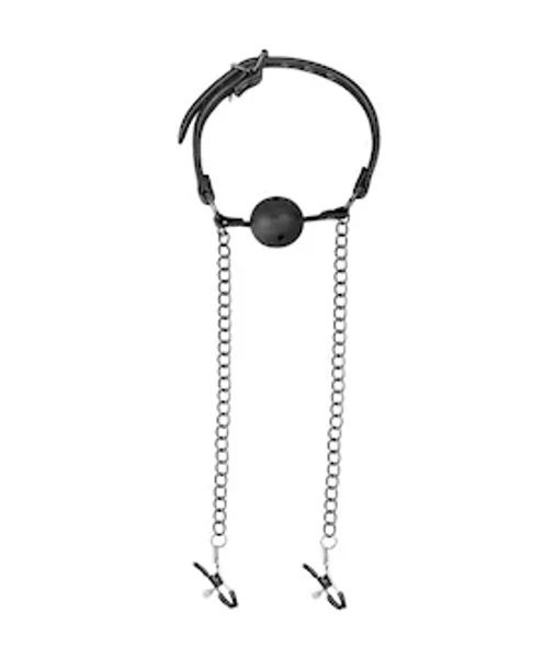 Easytoys Open Ball Gag With Nipple Clamps — image 7 of 8