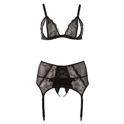 cottelli collection plus spiders web crotchless lingerie