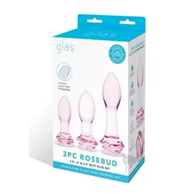 rosebud butt plug set 3pc pink
