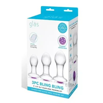 bling bling anal training kit 3pc clear