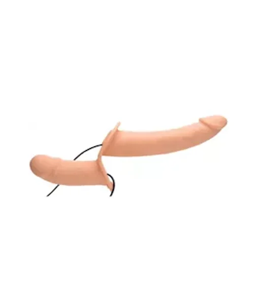 Power Pegger Silicone Vibrating Double Dildo With Harness — image 18 of 25