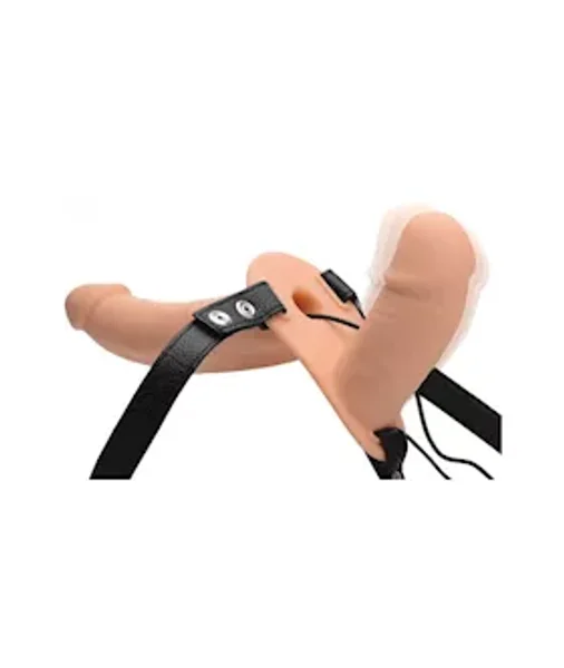 Power Pegger Silicone Vibrating Double Dildo With Harness — image 20 of 25