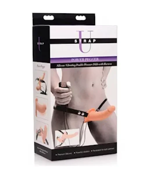 Power Pegger Silicone Vibrating Double Dildo With Harness — image 19 of 25