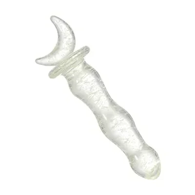 lucent glow in the dark crescent glass massager