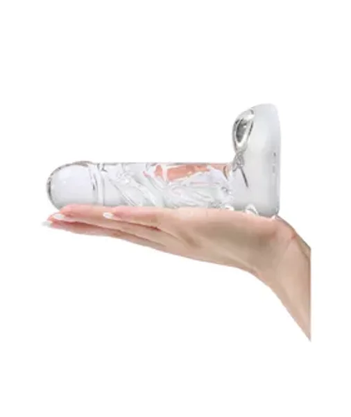 Lucent Scrawling Glass Dildo With Balls — image 6 of 6