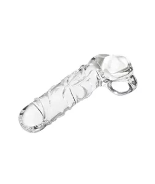 Lucent Scrawling Glass Dildo With Balls — image 3 of 6