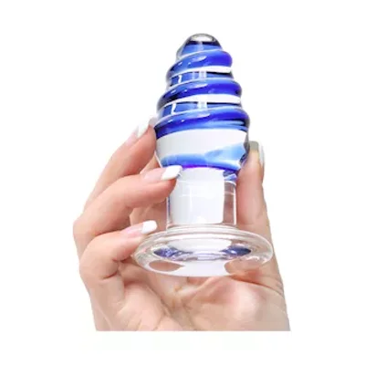 lucent swirling glass butt plug